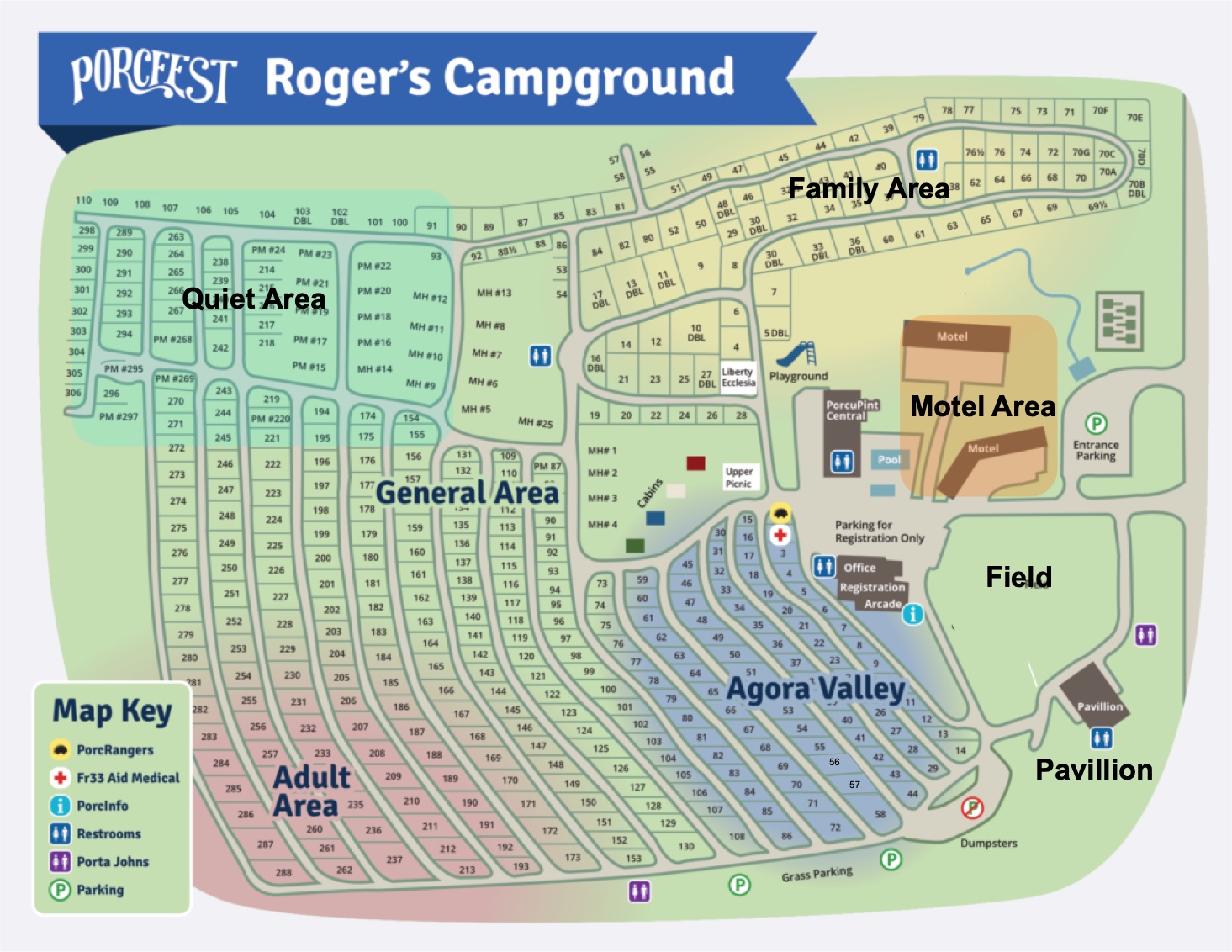 PorcFest campground map 2019